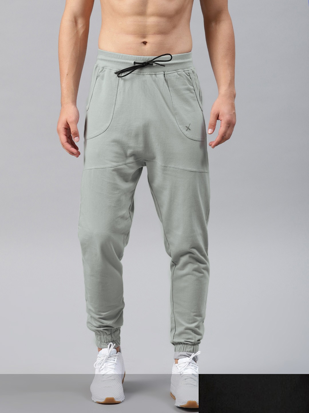 

HRX by Hrithik Roshan Men Grey & Black Pack of 2 Solid Training Joggers