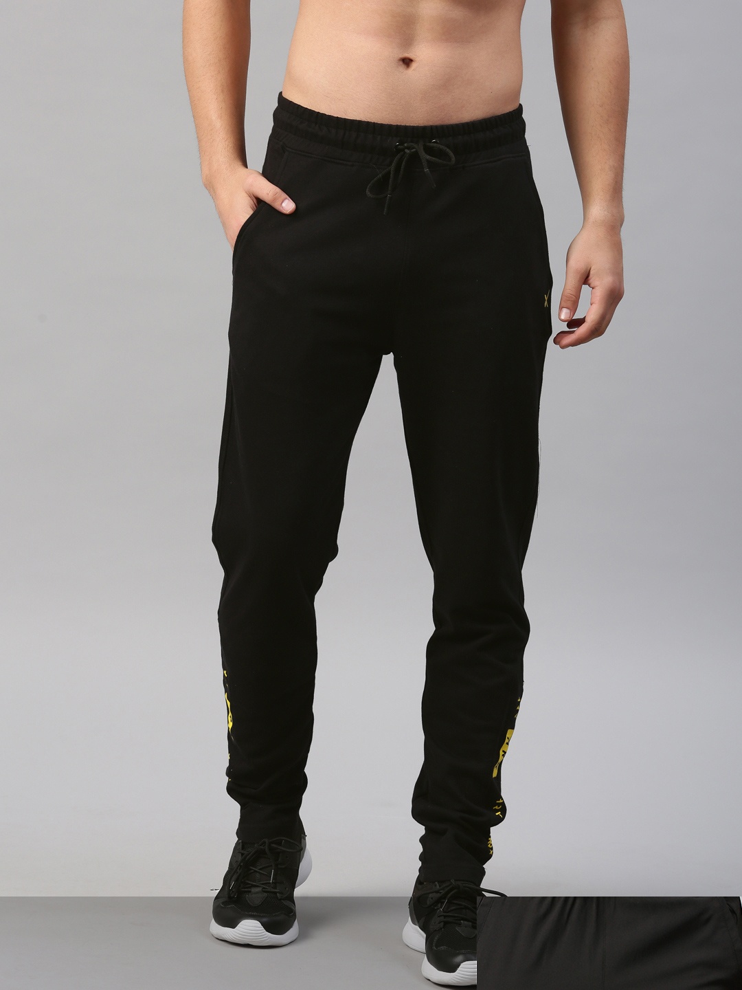 

HRX by Hrithik Roshan Men Pack Of 2 Black Solid Track Pants
