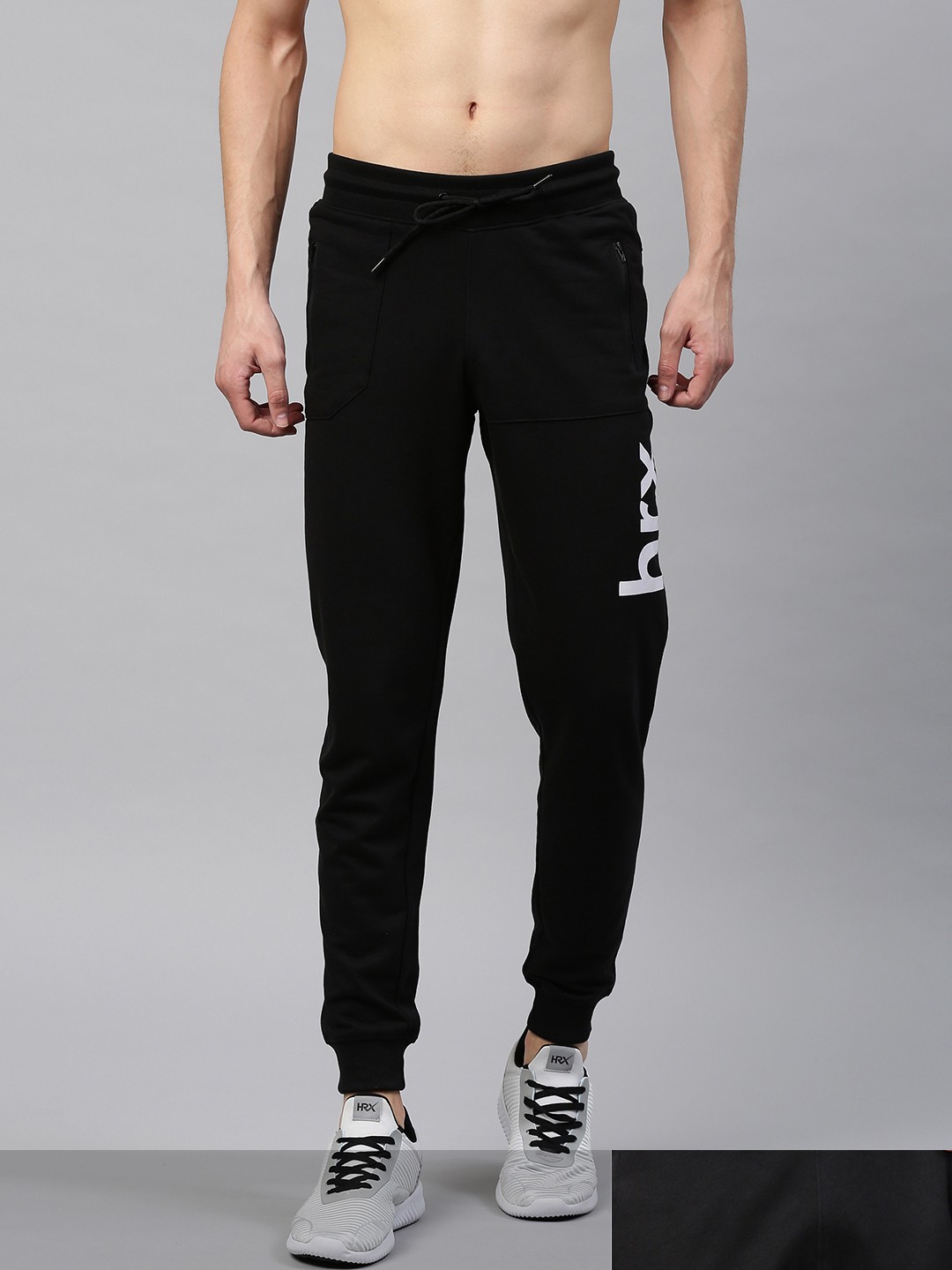 

HRX by Hrithik Roshan Men Pack Of 2 Black Solid Active Joggers