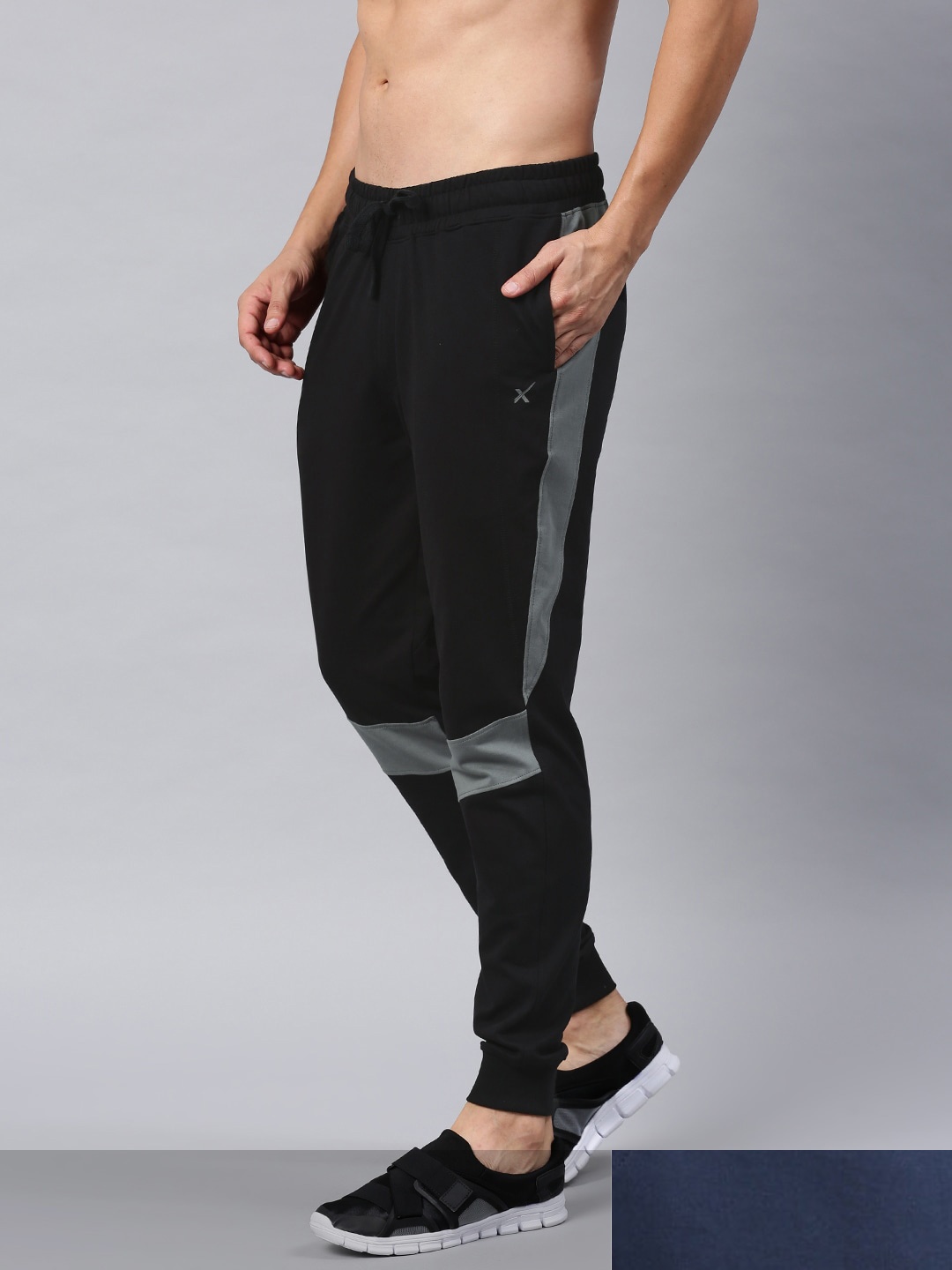 

HRX by Hrithik Roshan Men Pack of 2 Navy Blue & Black Solid Joggers