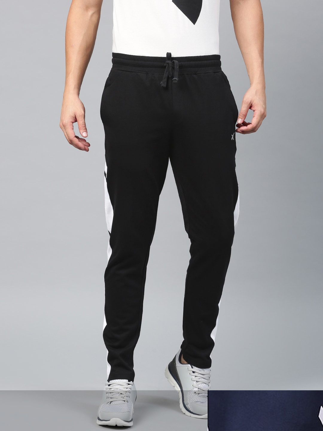 

HRX by Hrithik Roshan Men Pack of 2 Navy Blue & Black Solid Joggers