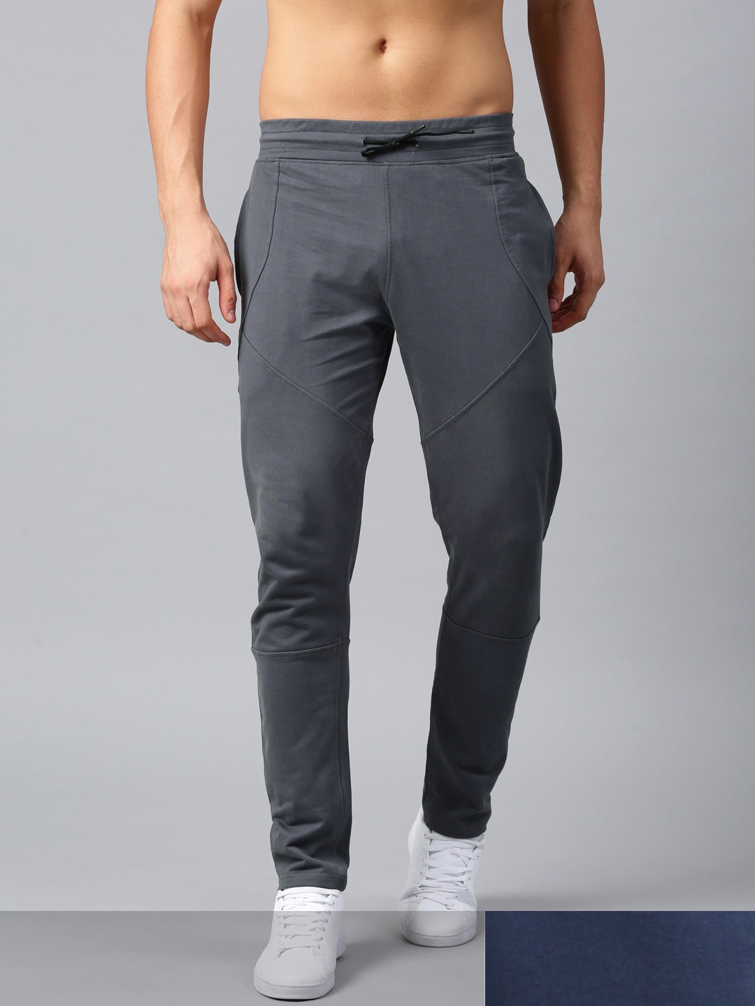 

HRX by Hrithik Roshan Men Pack of 2 Navy Blue & Grey Solid Joggers