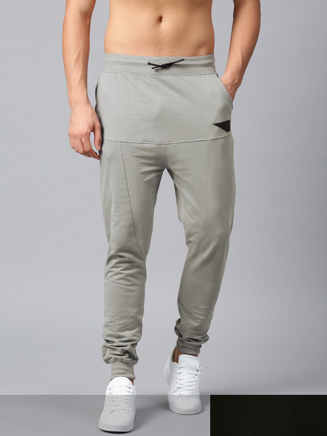 

HRX by Hrithik Roshan Men Pack of 2 Black & Grey Solid Joggers