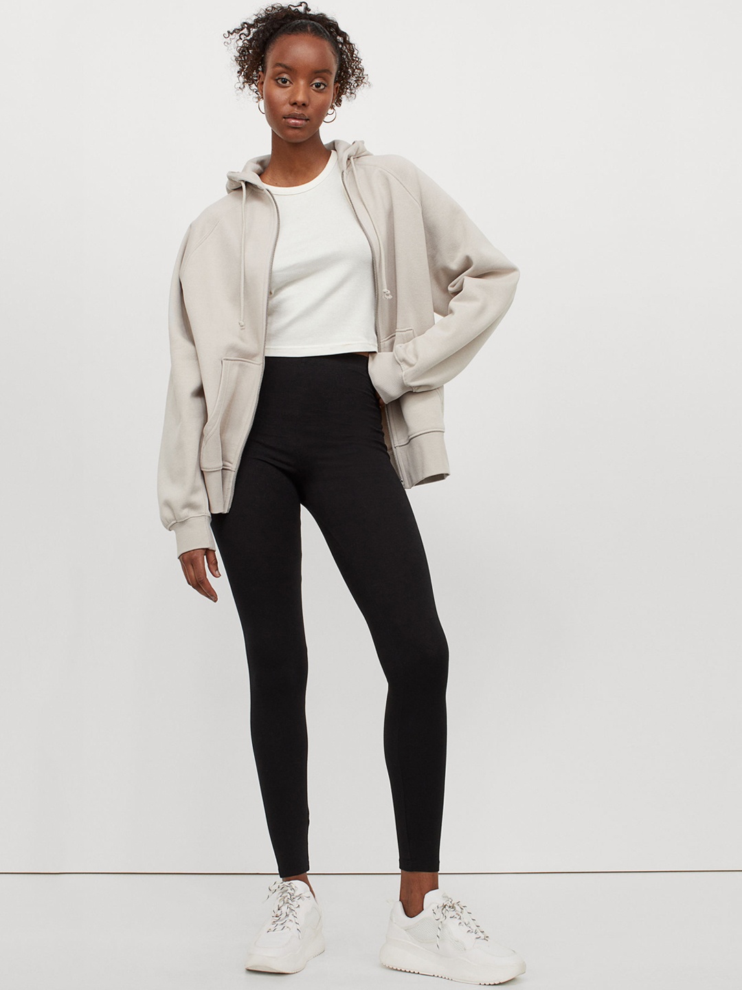 

H&M Women Black Cotton Jersey Leggings