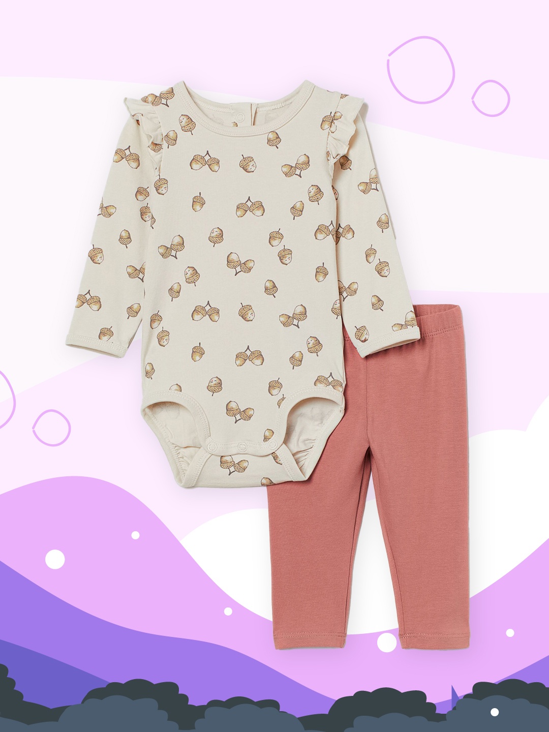 

H&M Girls White & Pink 2-Piece Cotton Set