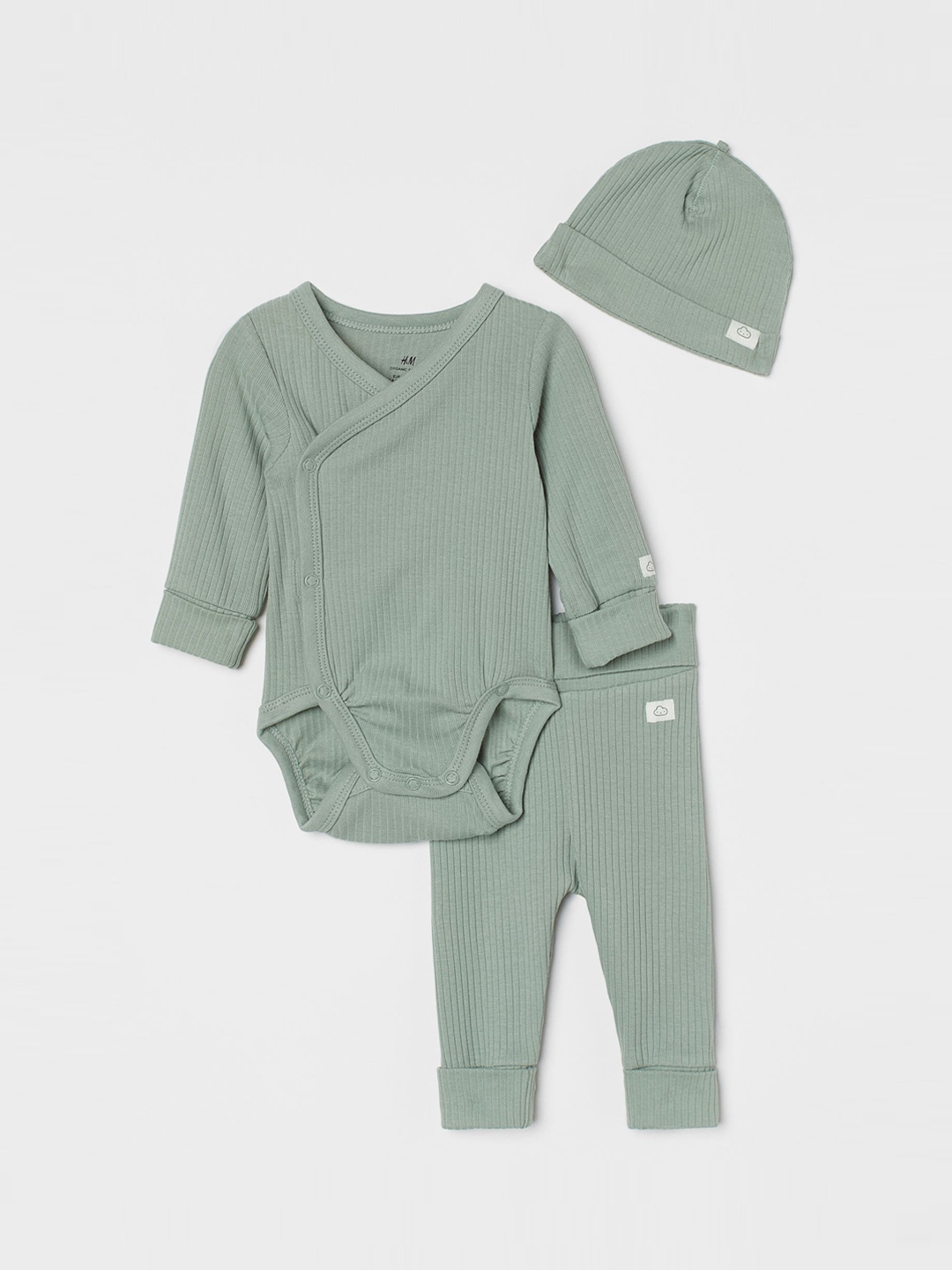 

H&M Girls Green Organic Cotton Adjustable-Fit Set