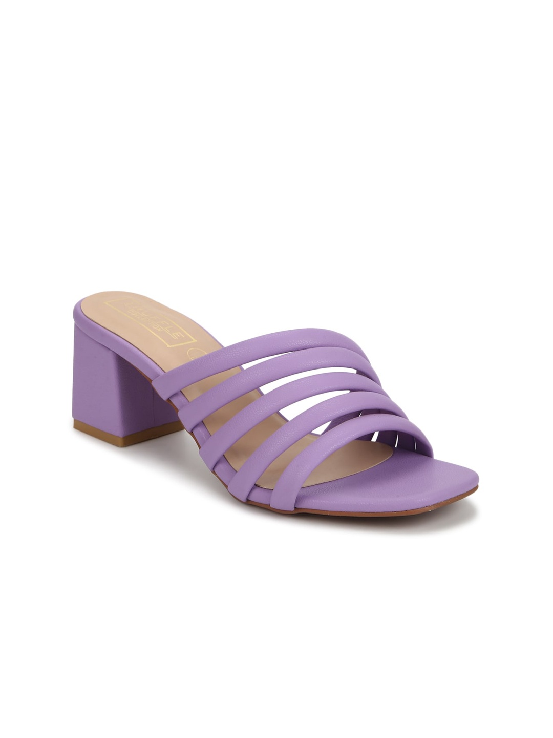 

Truffle Collection Purple PU Block Sandals