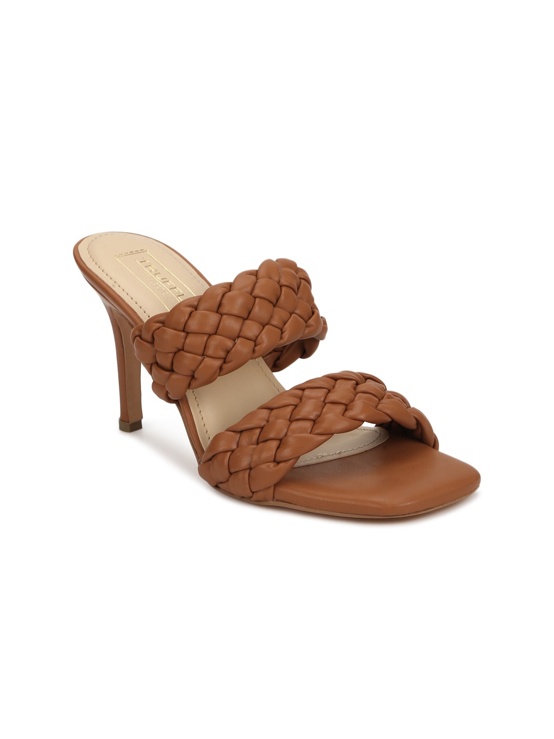 

Truffle Collection Brown PU Block Sandals