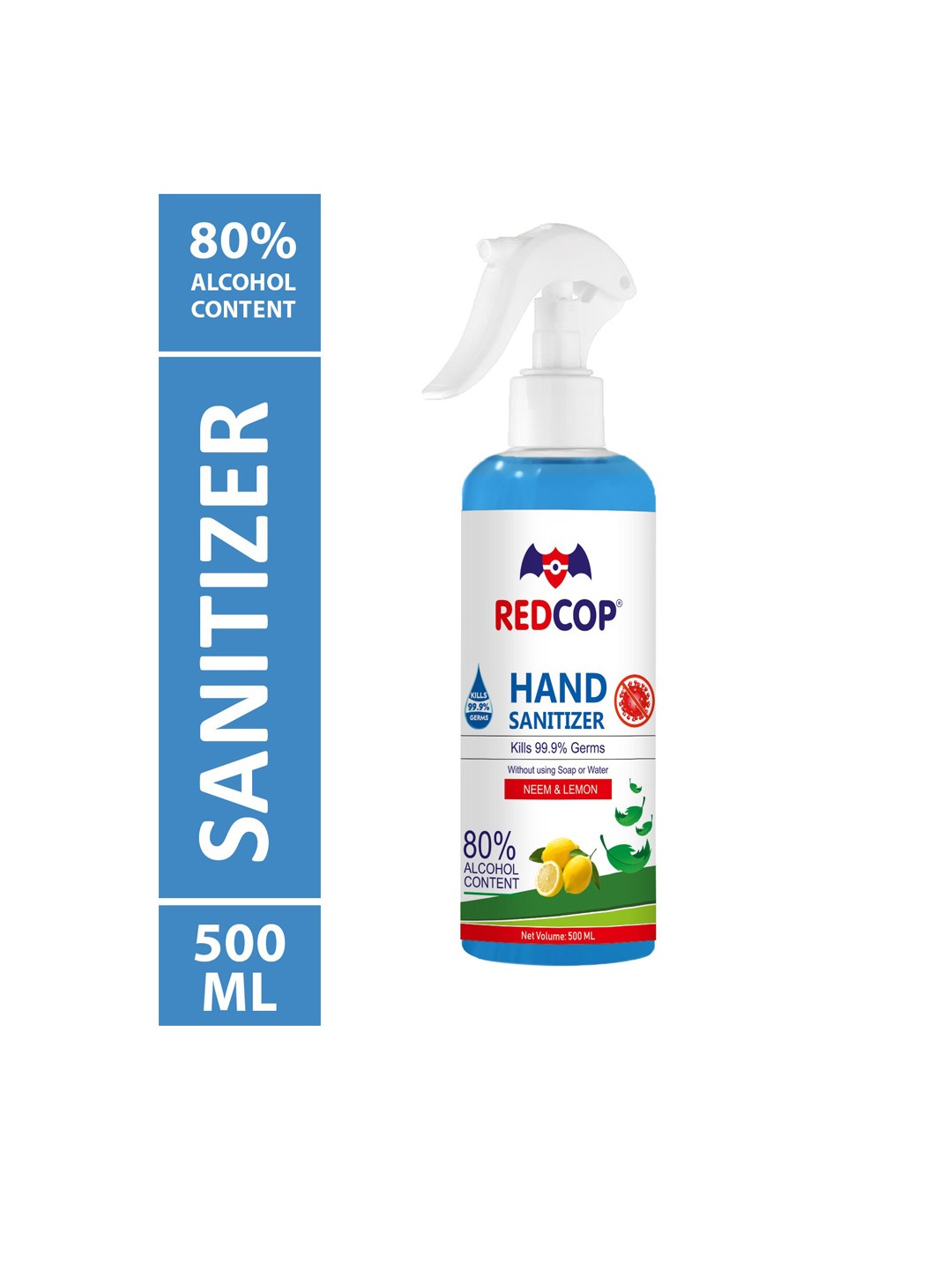 

REDCOP Hand Sanitizer With Neem & Lemon - 500 ml, Blue