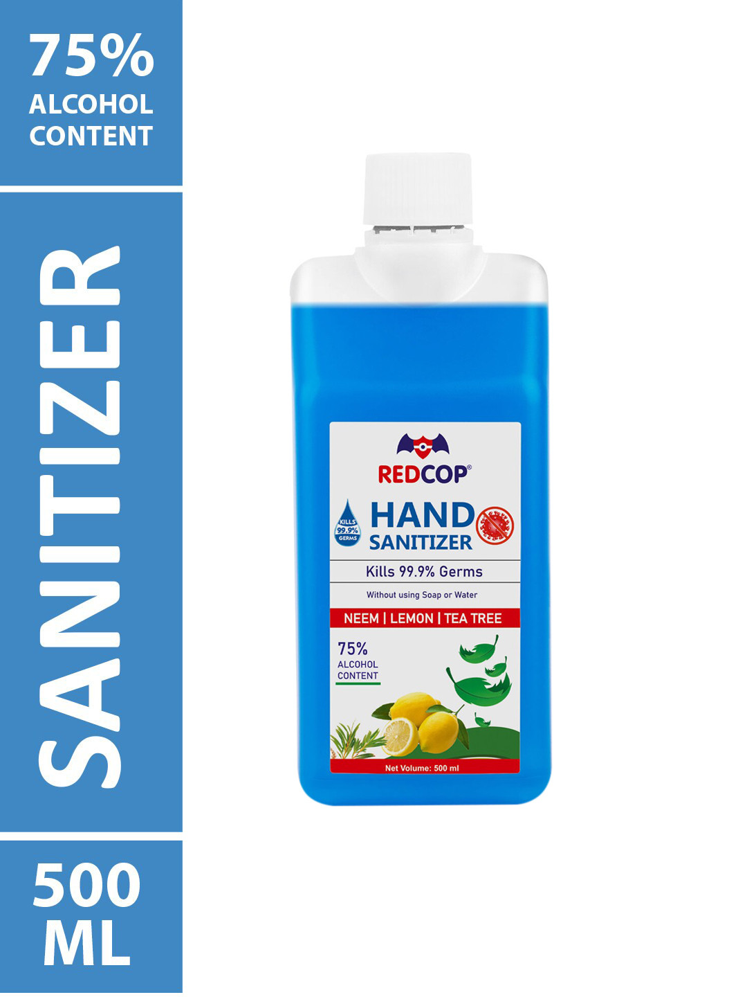 

REDCOP Unisex Alcohol Based Antibacterial Liquid Hand Sanitizer 500 ml, Blue
