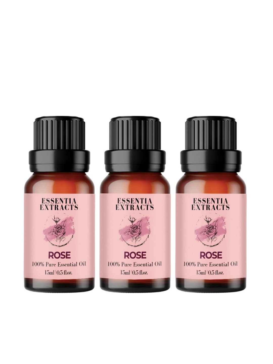 

ESSENTIA EXTRACTS Transparent Set of 3 Rose Essential Oils 45 ml