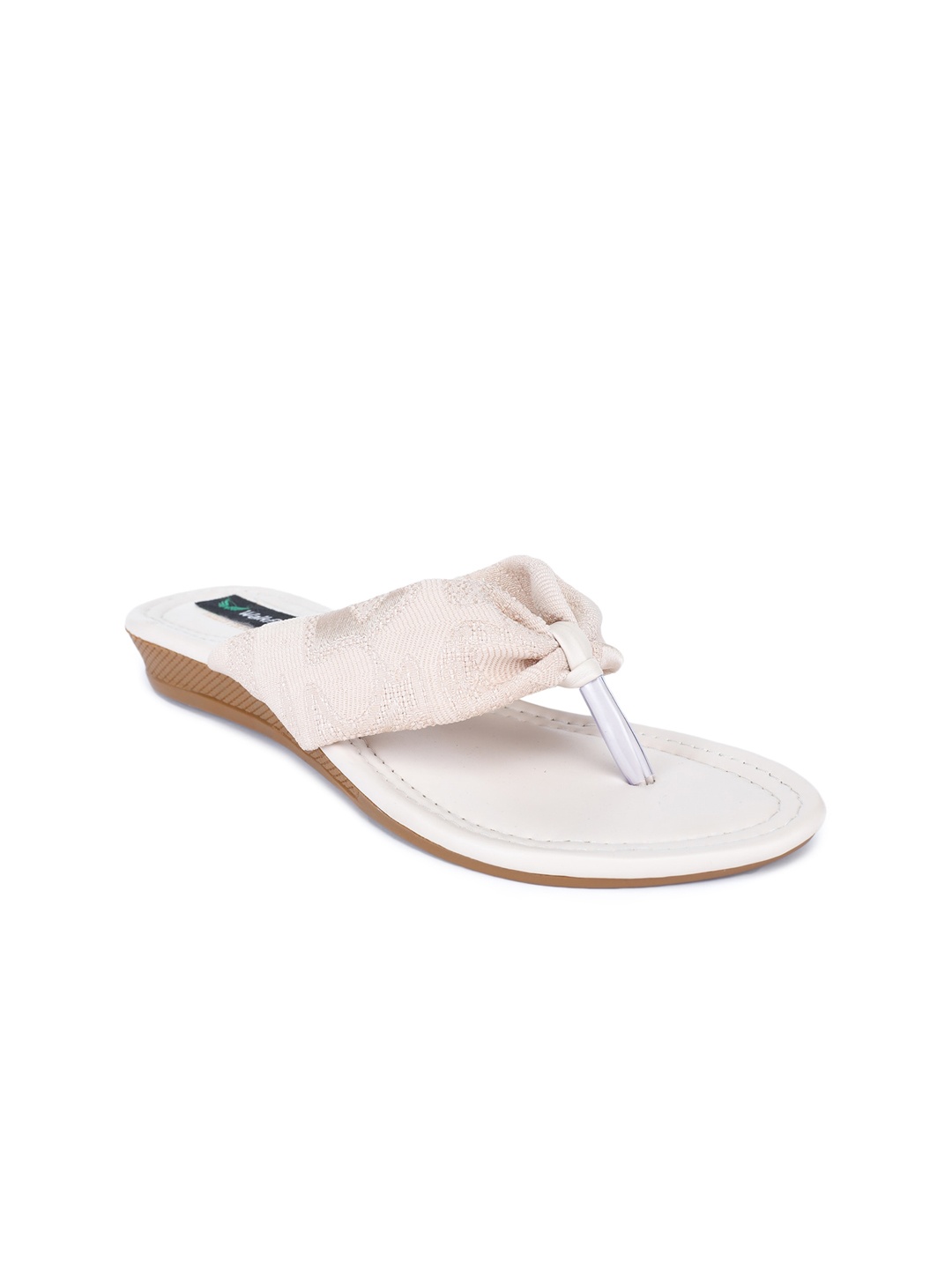 

Walkfree Women Beige T-Strap Flats