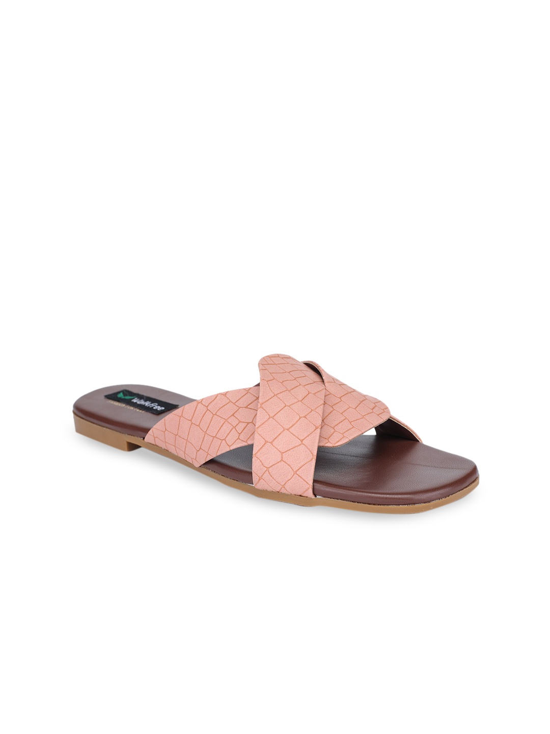 

Walkfree Women Peach-Coloured Open Toe Flats with Bows