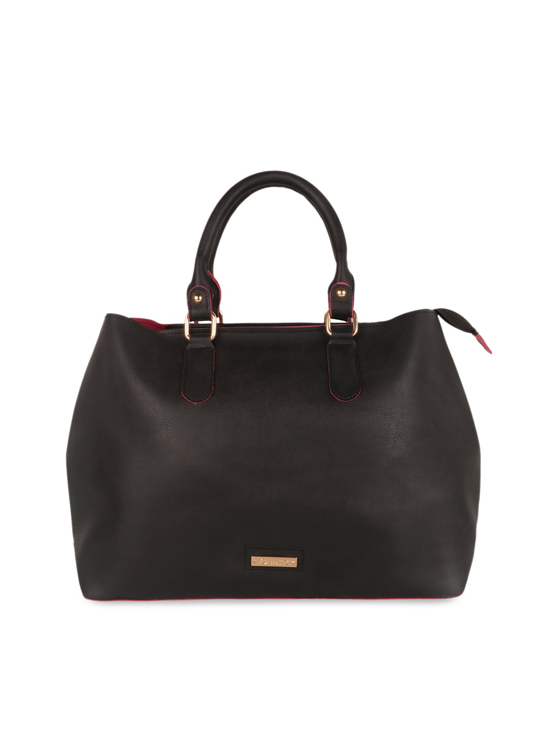 

OsaiZ Black PU Structured Handheld Bag