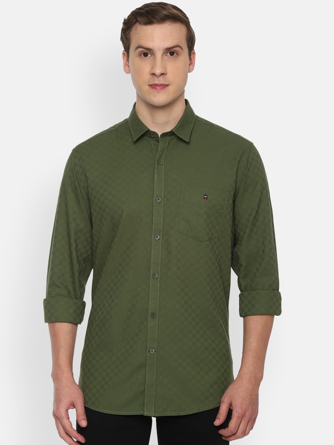 

Louis Philippe Sport Men Olive Green Slim Fit Opaque Casual Shirt
