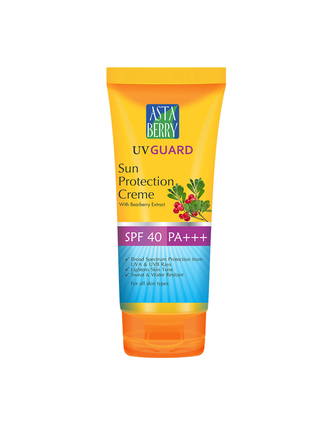 

Astaberry Unisex UV GUARD Sun Protection Cream SPF 40PA+++ With Bearybear Extract 100ml, Yellow