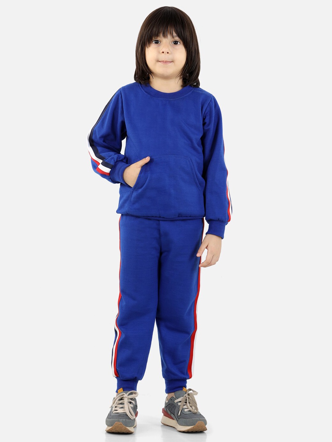

Cutiekins Boys Blue & Red Sweatshirt & Track Pant