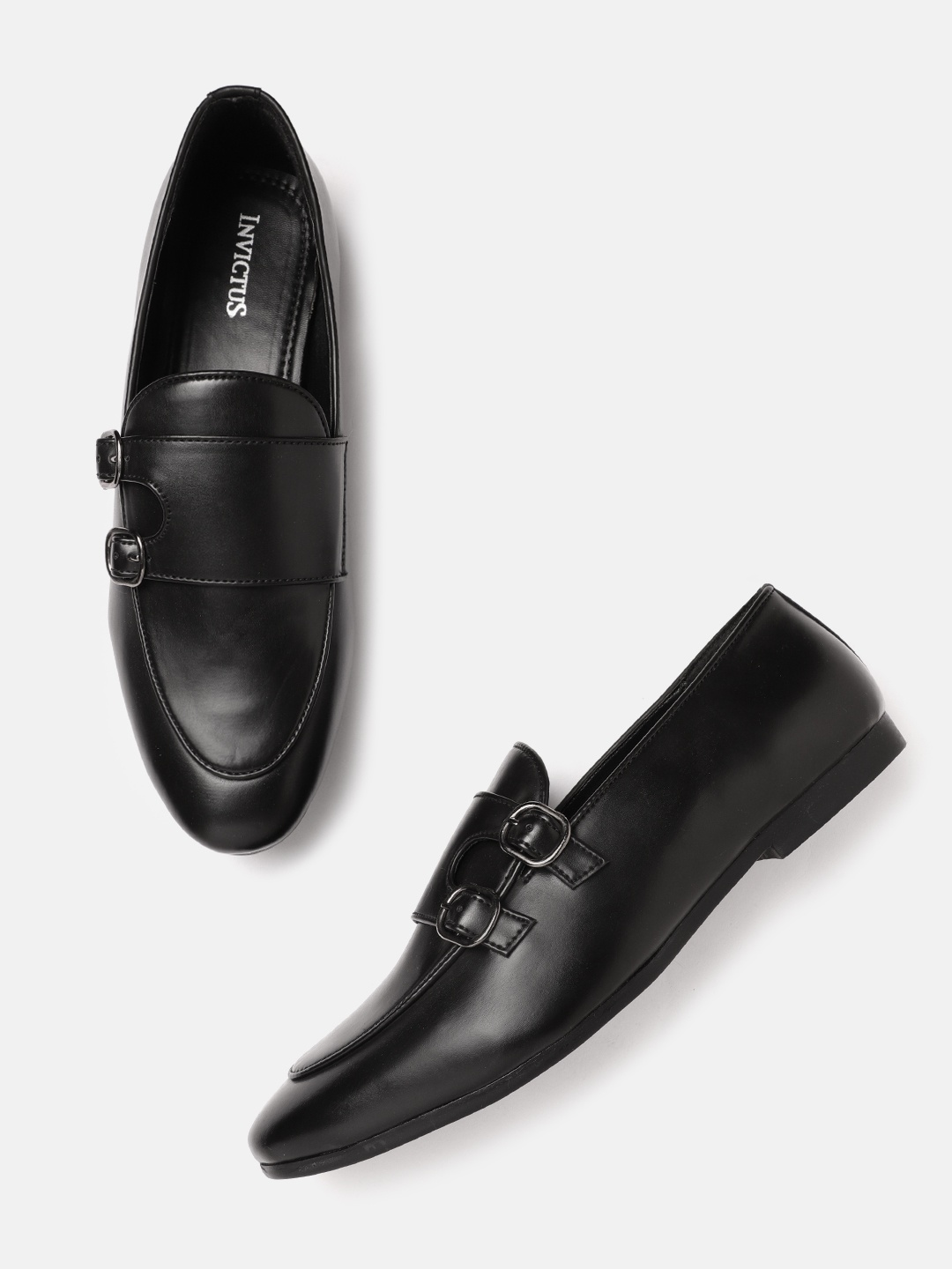 

INVICTUS Men Black Formal Monk Shoes