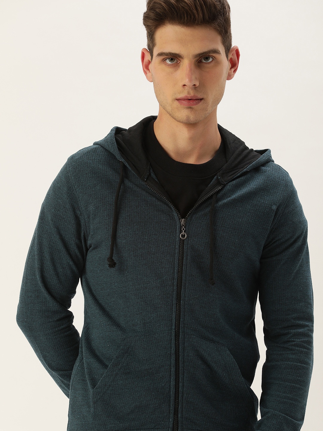 

ARISE Men Teal Hooded Sweatshirt