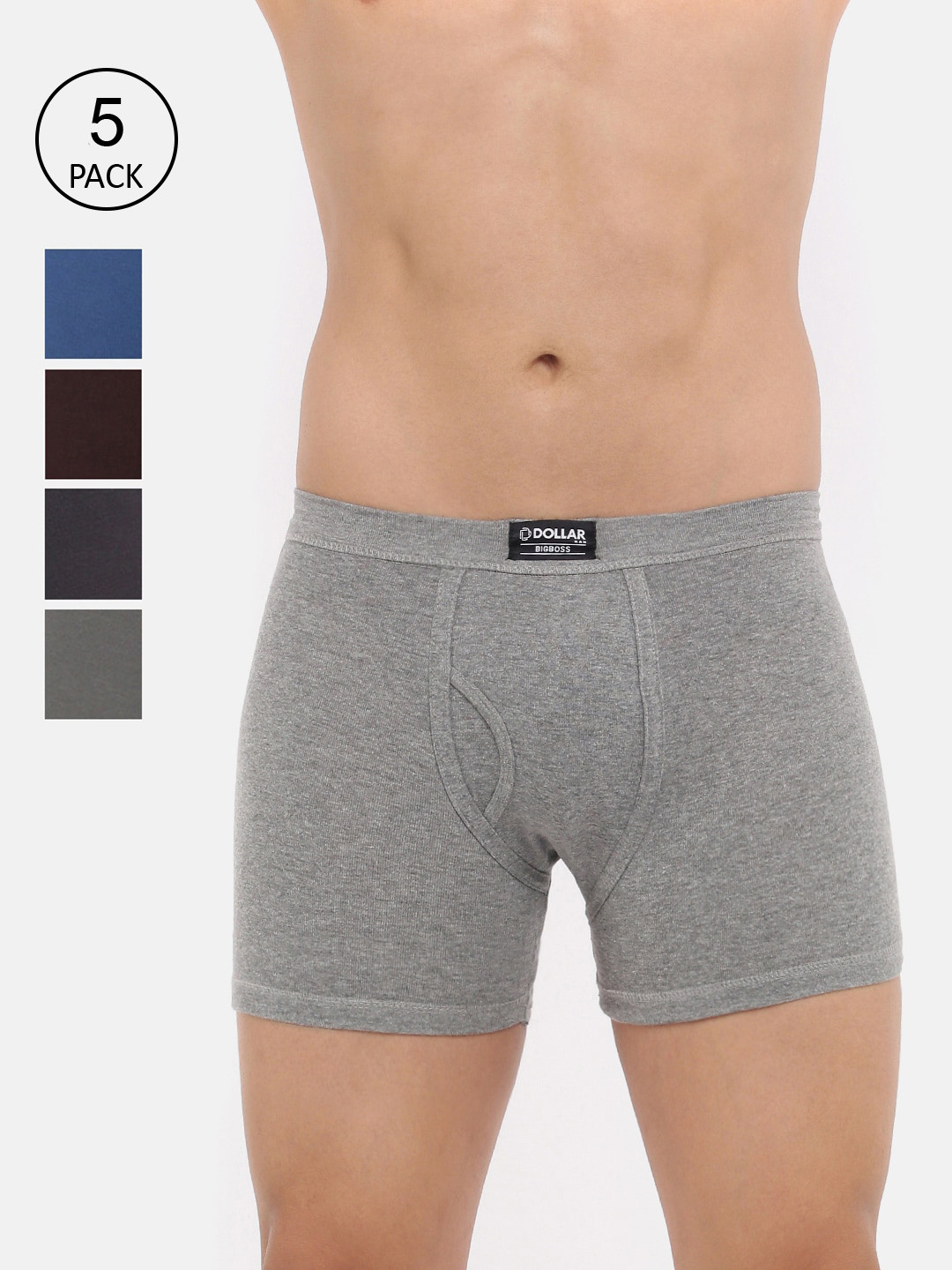 

Dollar Bigboss Men Pack of 5 Spandex Integrated Cotton Trunk MBTR-11-LYCRATRNK-PO5, Assorted