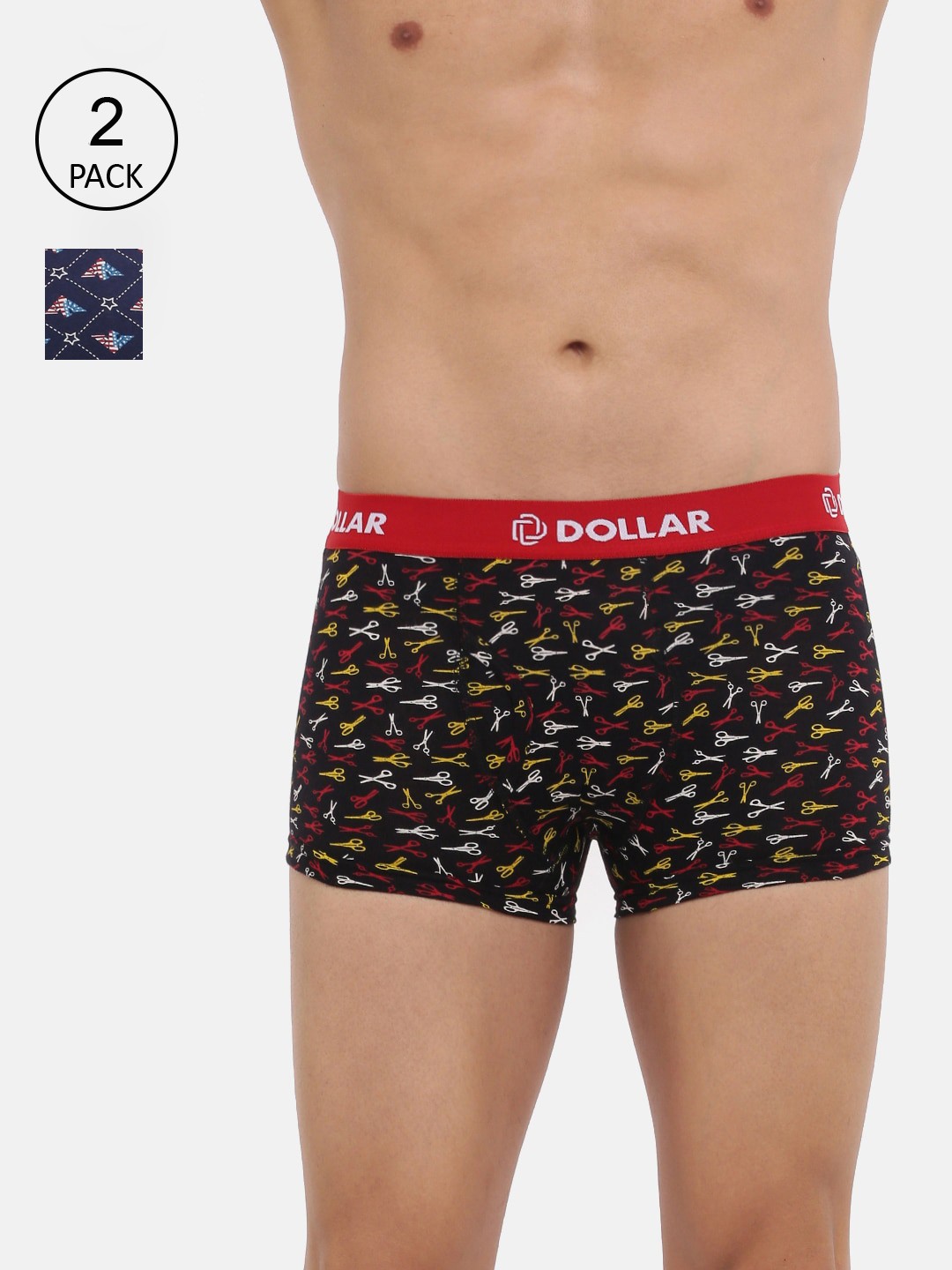 

Dollar Bigboss Men Assorted Pack of 2 Combed Cotton Trunks MBTR-15-MODERNTRNK-PO2-CO2