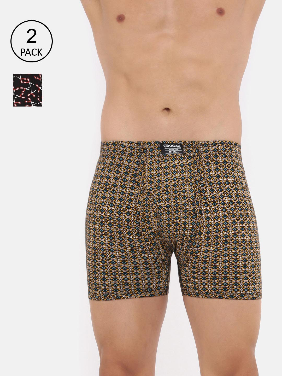 

Dollar Bigboss Men Printed Pack of 2 Soft Combed Cotton Trunk, Assorted