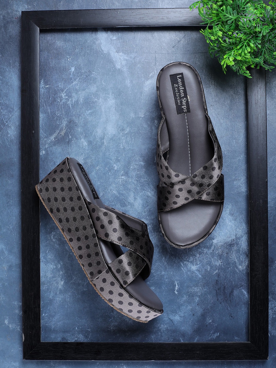 

LONDON STEPS Grey Wedge Heeled Boots