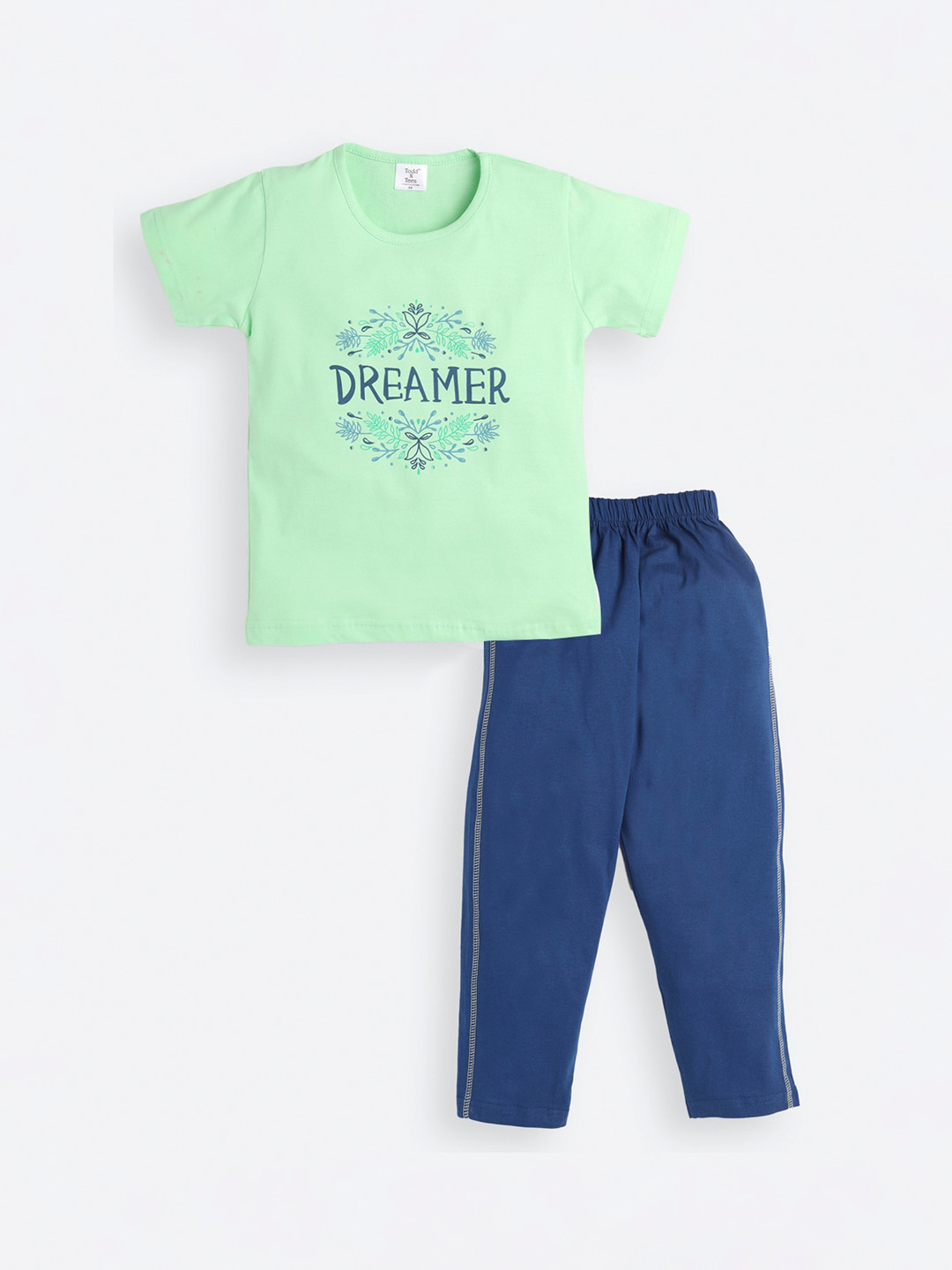 

Todd N Teen Girls Sea Green & Blue Printed Night suit