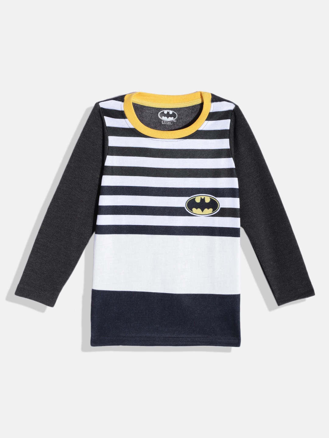 

Eteenz Boys Charcoal Black Striped Batman Detail Sweatshirt