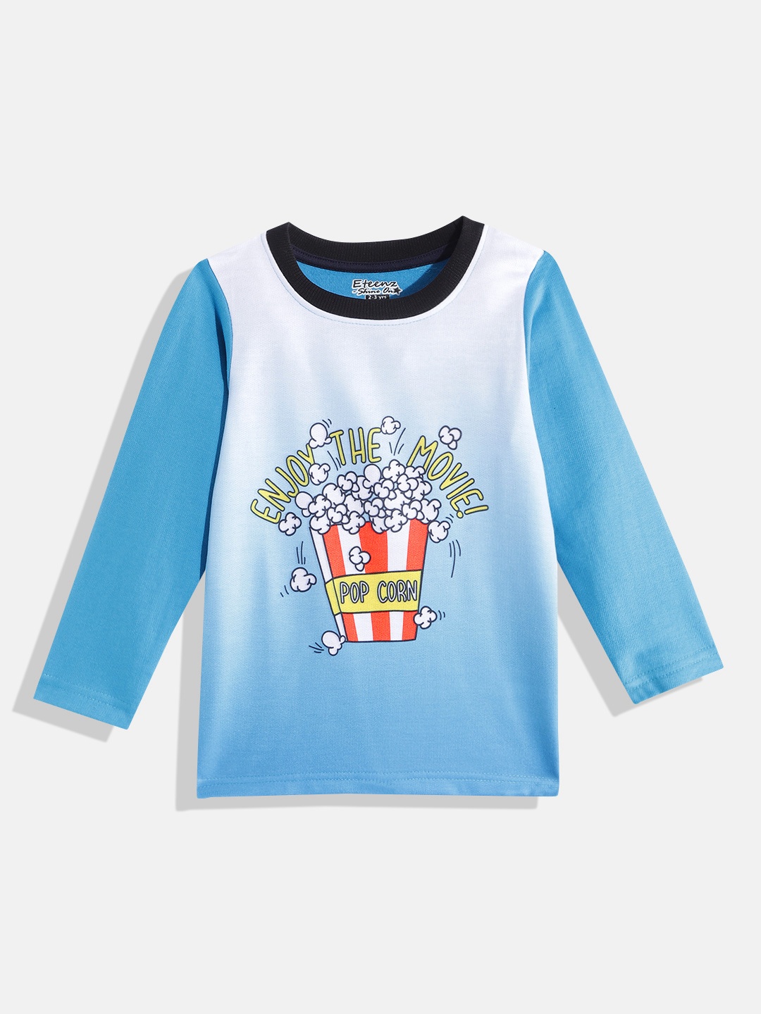 

Eteenz Boys Blue & White Graphic Printed Pure Cotton Sweatshirt