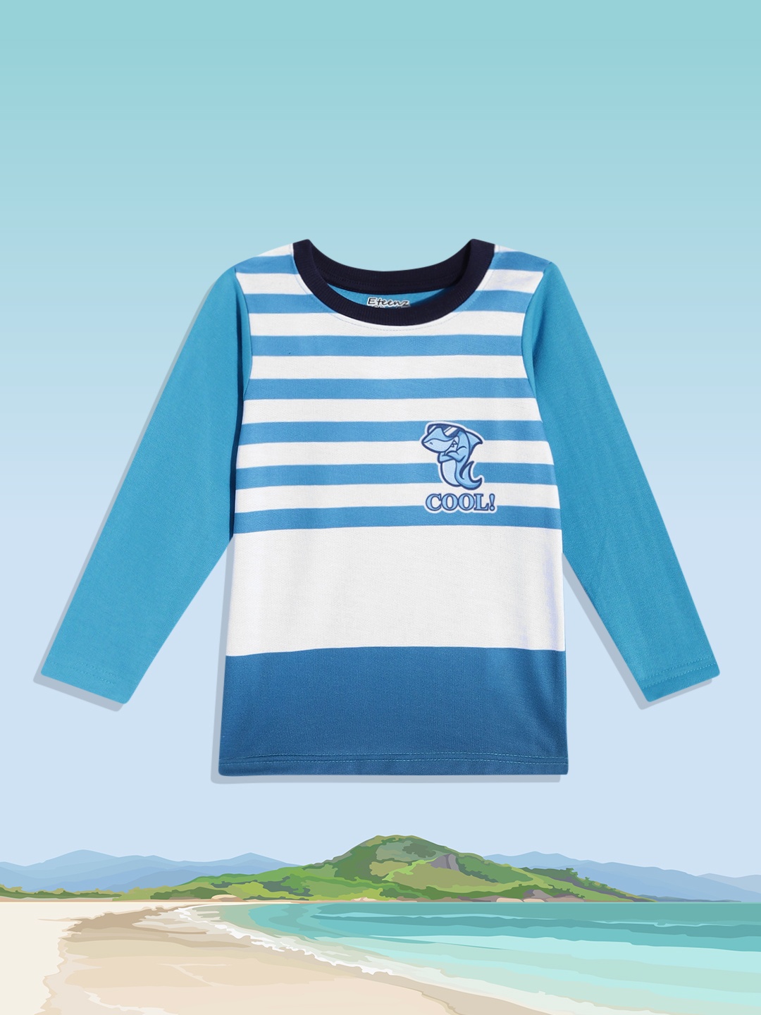

Eteenz Boys Blue Striped Sweatshirt