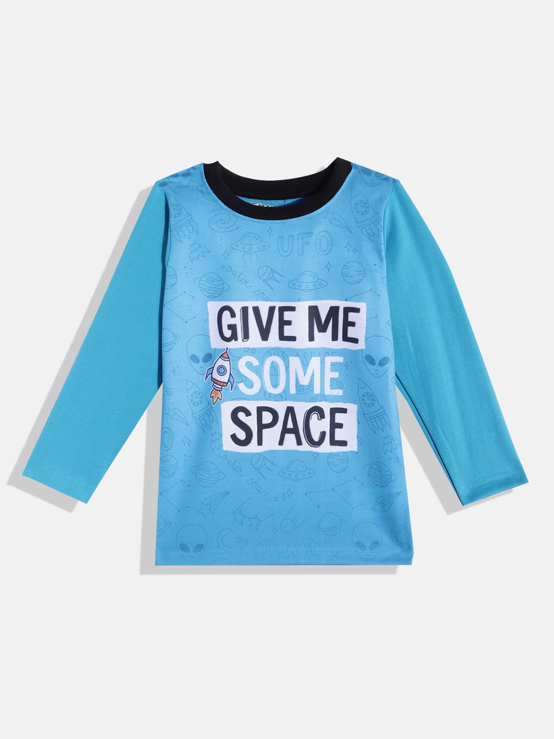 

Eteenz Boys Blue & White Typography Printed Pure Cotton Sweatshirt
