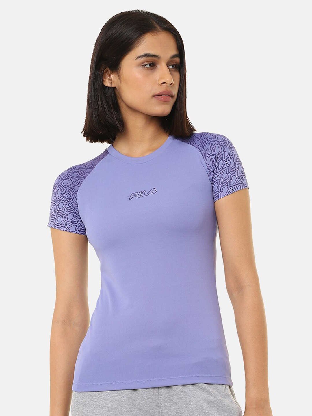 

FILA Women Purple Cut Outs T-shirt