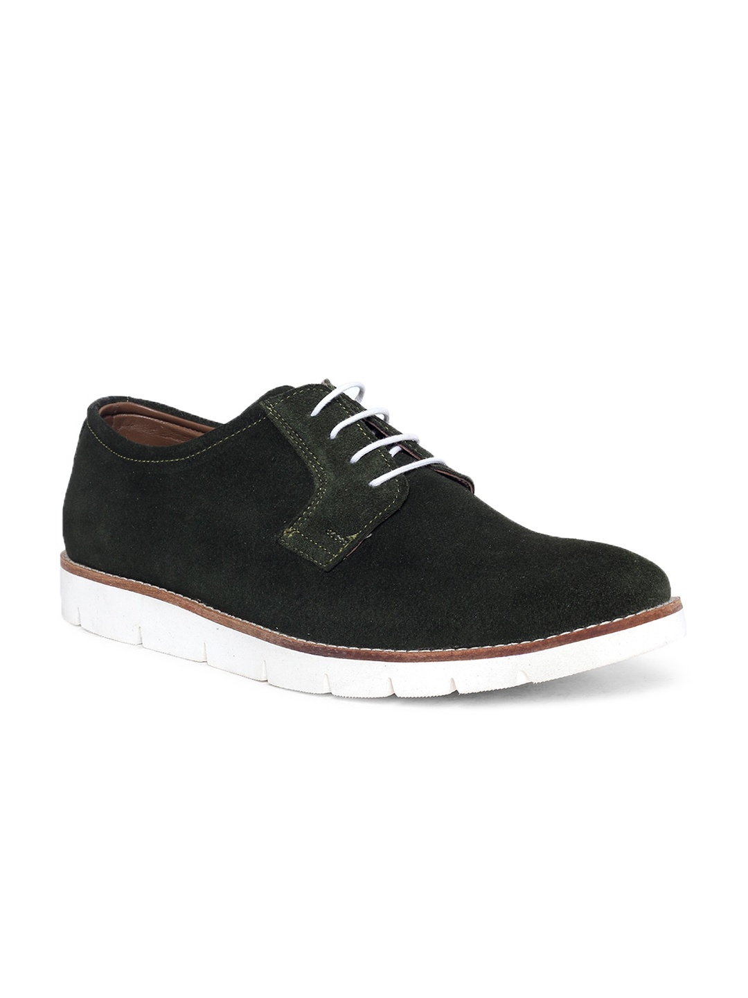 

LOUIS STITCH Men Green Suede Derbys