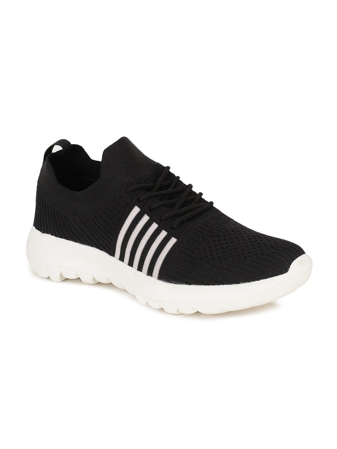 

Bata Women Black & white Striped Sneakers