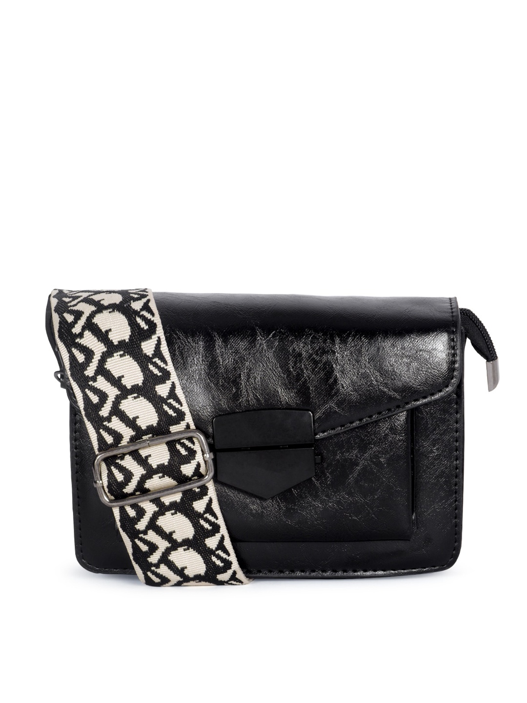 

London Rag Black Structured Sling Bag