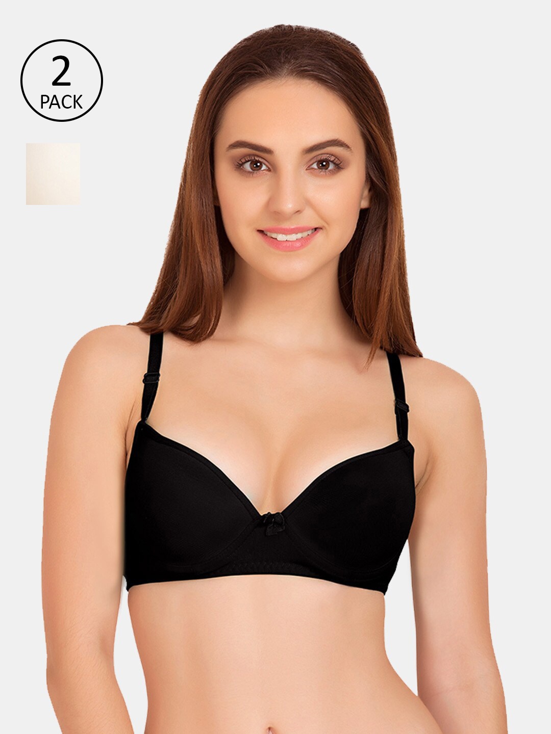 

Tweens Pack Of 2 Black & Off-White Underwired Heavily Padded Push-Up Bra