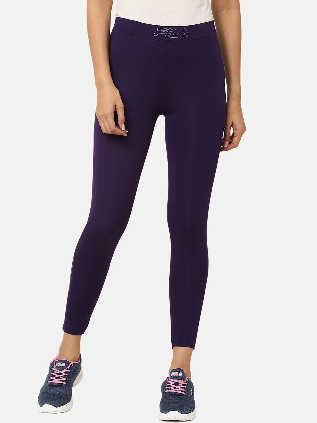 

FILA Women Purple Ankle Length Leggings