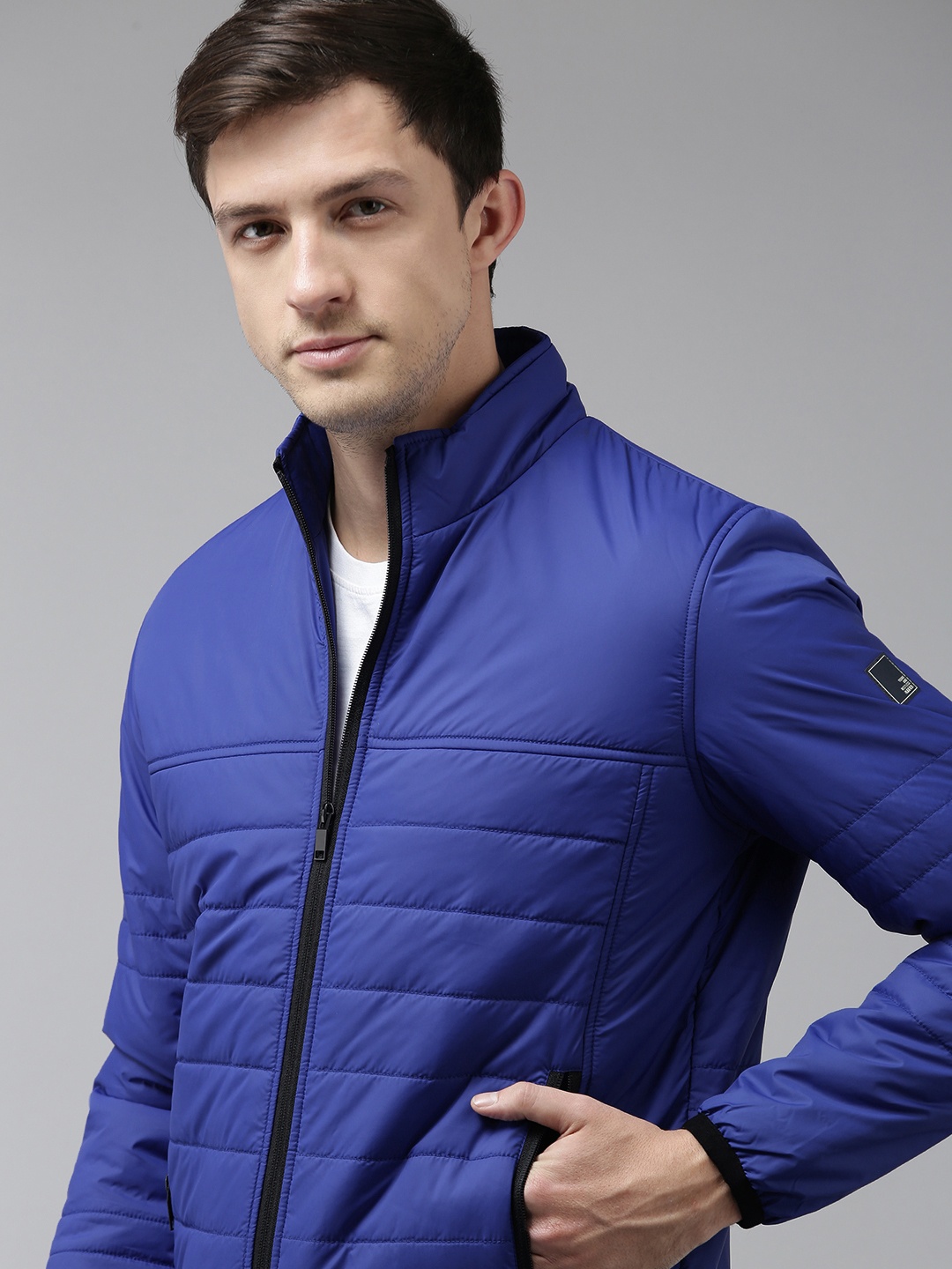 

SPYKAR Men Blue Solid Padded Jacket