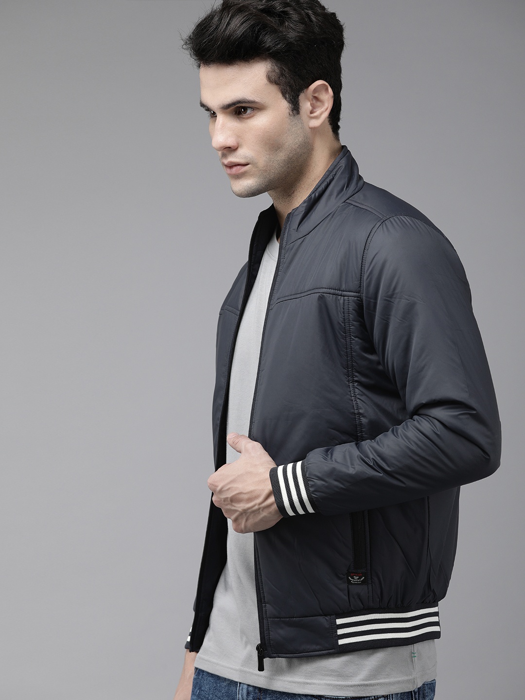 

SPYKAR Men Navy Blue Insulator Sporty Jacket