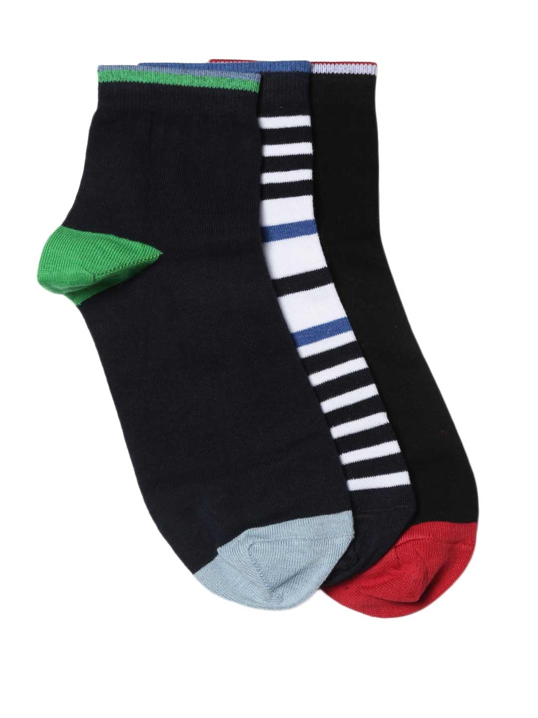 

Mast & Harbour Men Set of 3 Above Ankle-Length Socks, Black