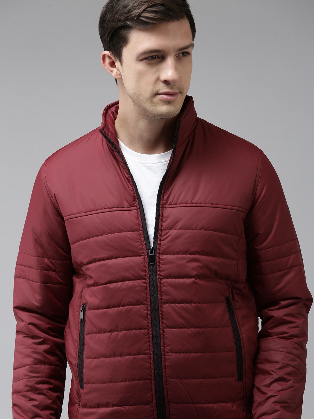 

SPYKAR Men Maroon Solid Insulator Padded Jacket