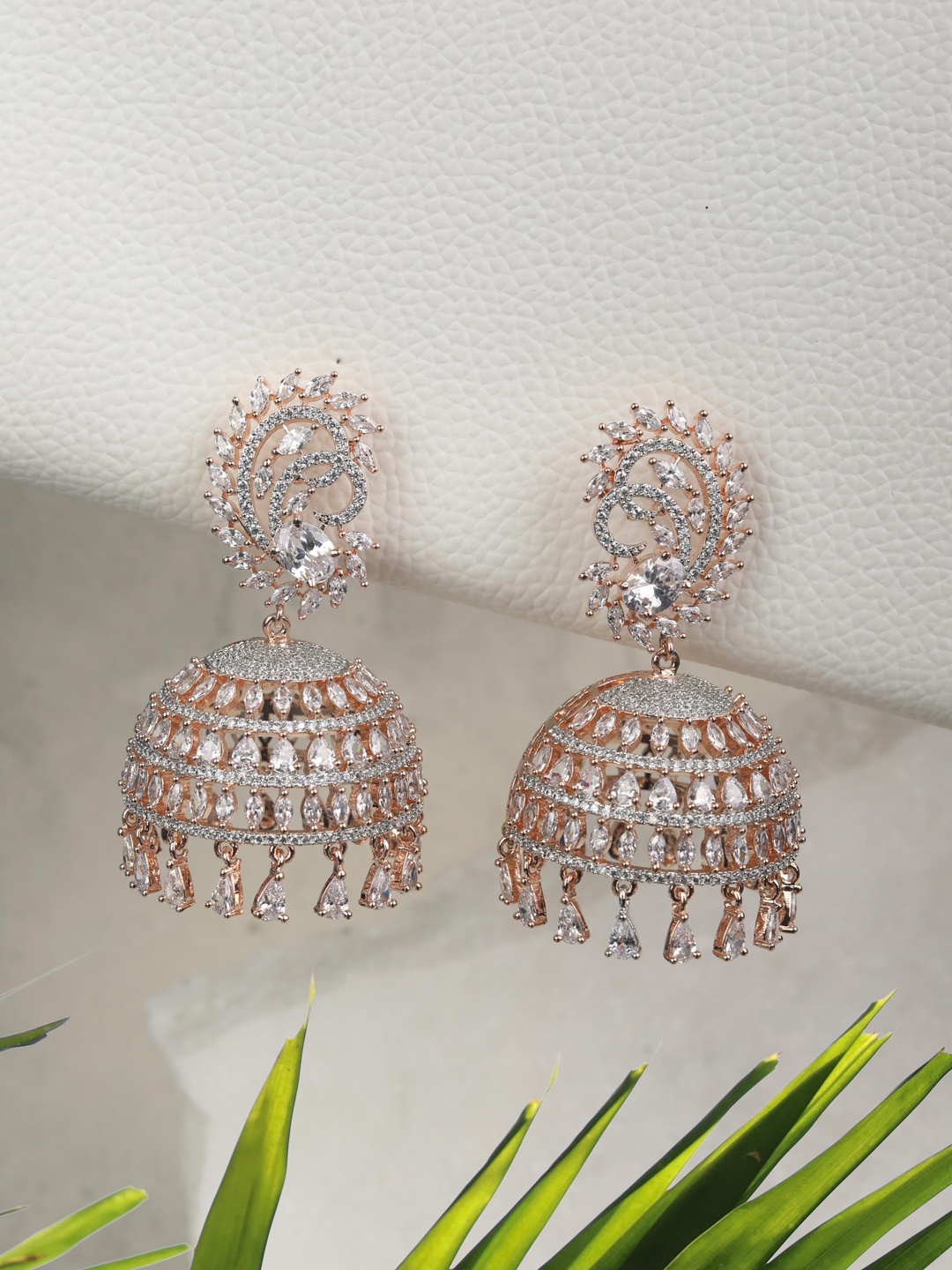 

Priyaasi Rose Gold-Plated Dome Shaped Jhumkas