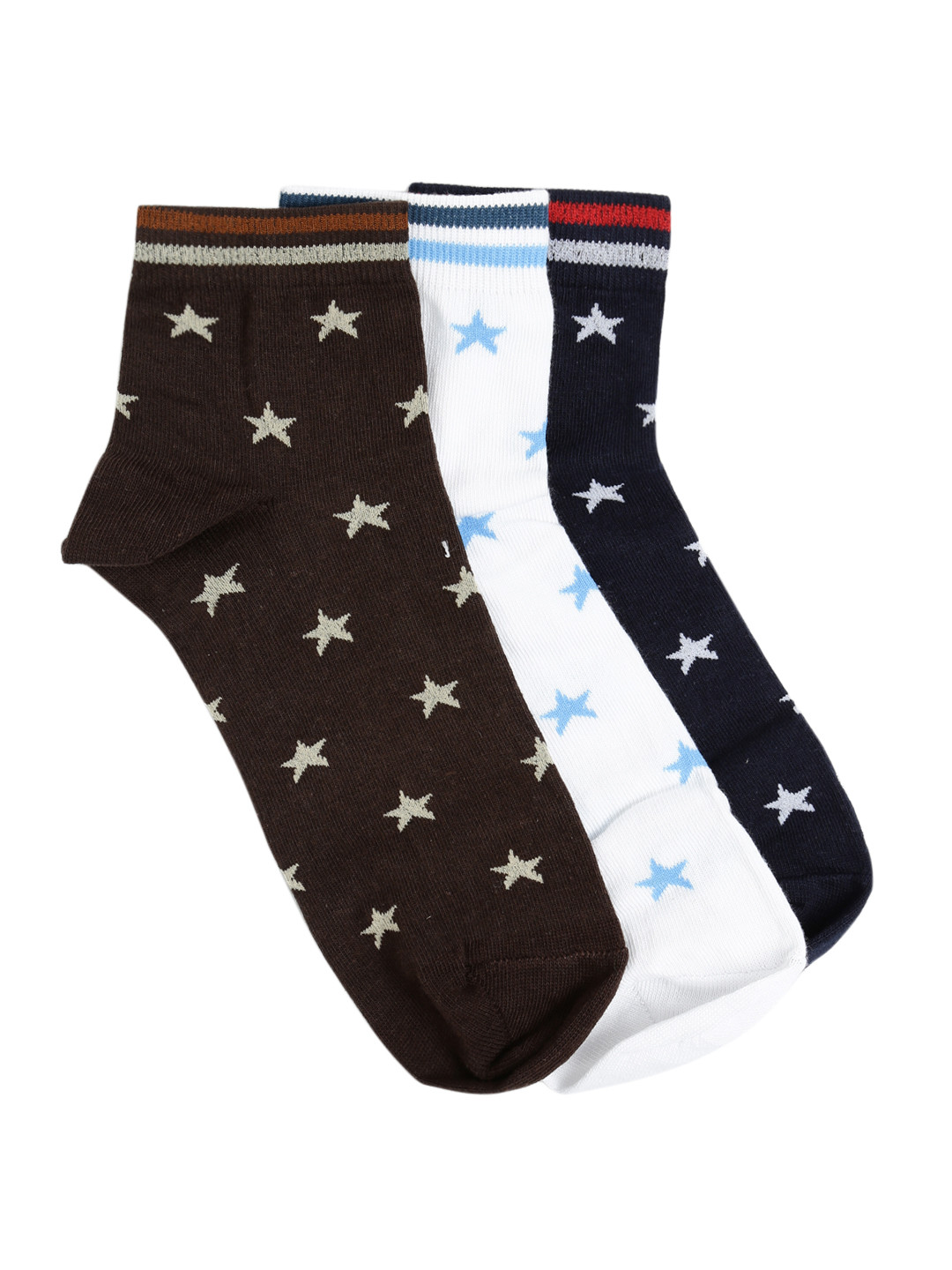 

Mast & Harbour Men Set of 3 Above Ankle-Length Socks, Brown
