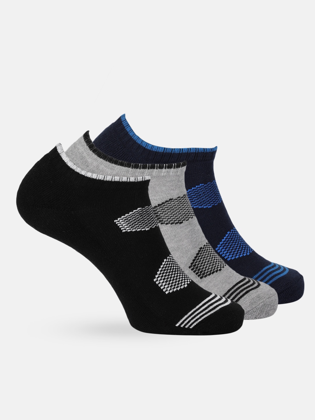 

Mast & Harbour Men Set of 3 Ankle-Length Socks, Black