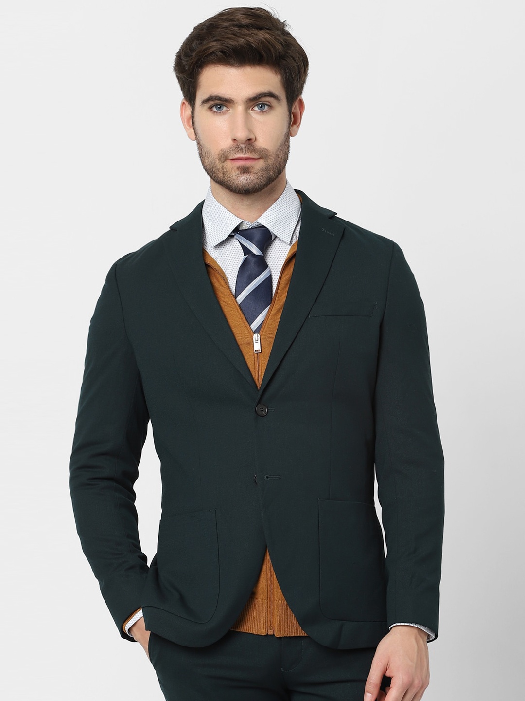 

SELECTED Men Green Solid Regular Fit Casual Blazer