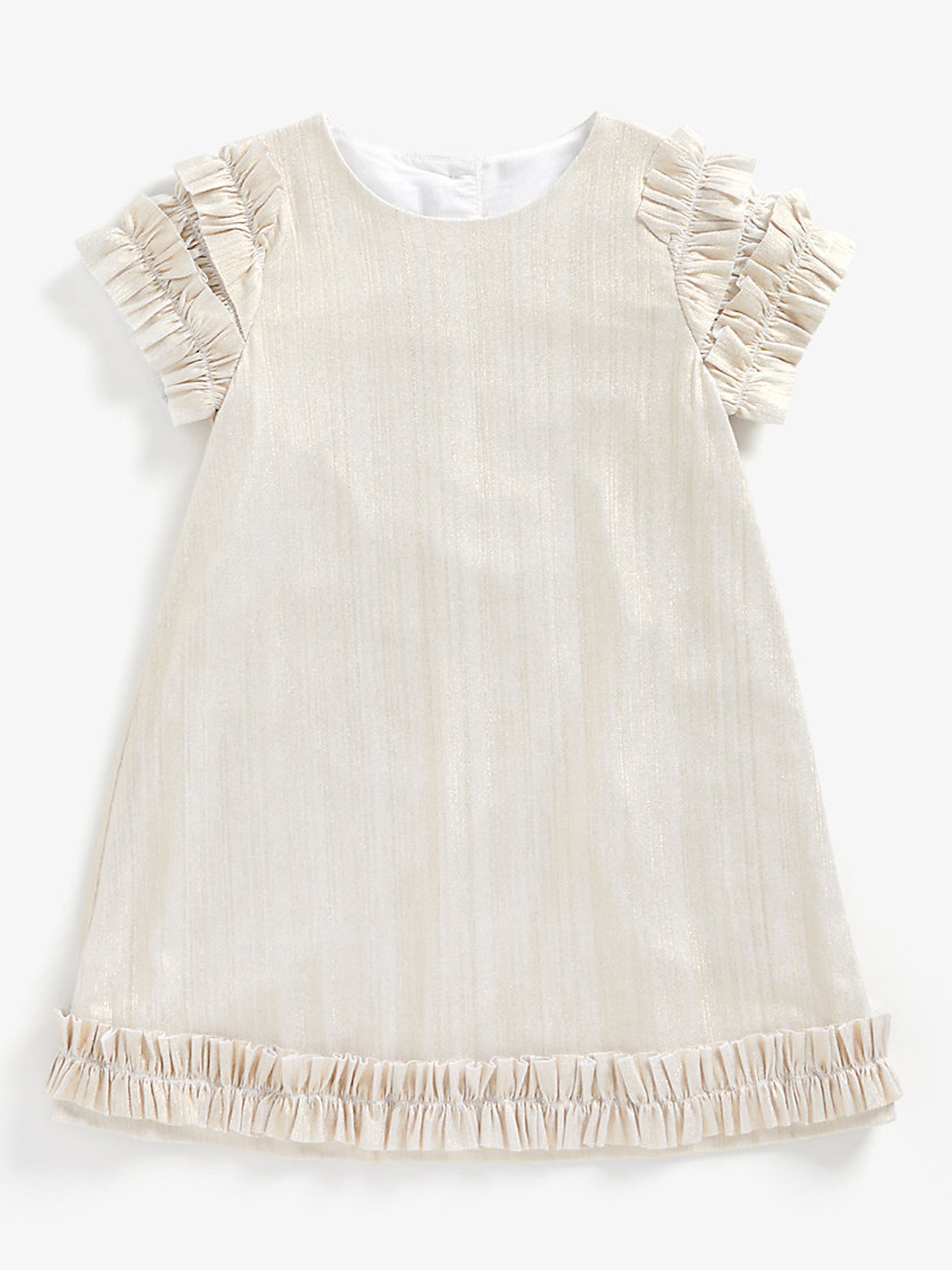 

mothercare Beige Ruffled A-Line Dress