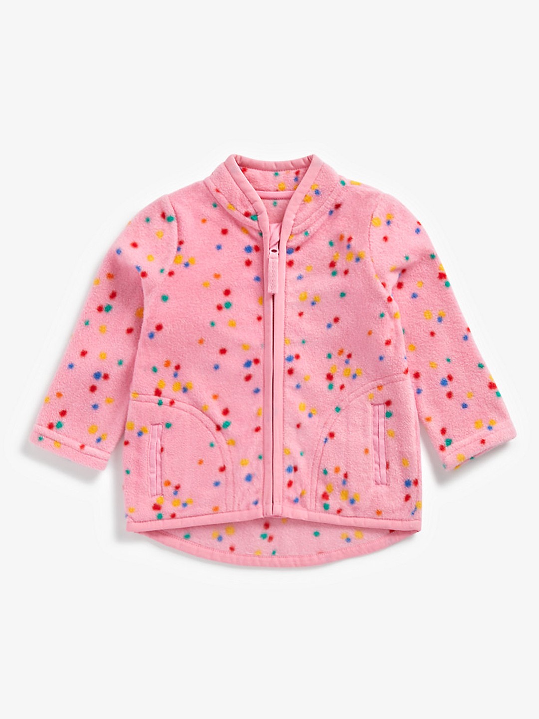 

mothercare Girls Pink Spot Print Open Front Jacket