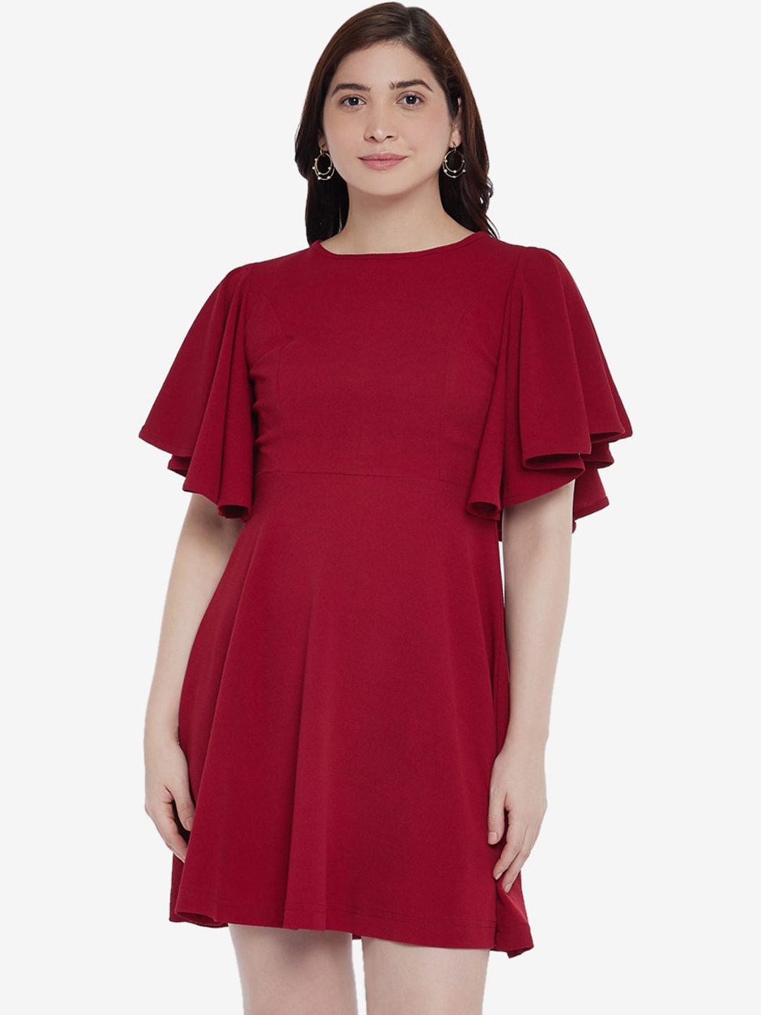 

Emmyrobe Maroon Solid Dress