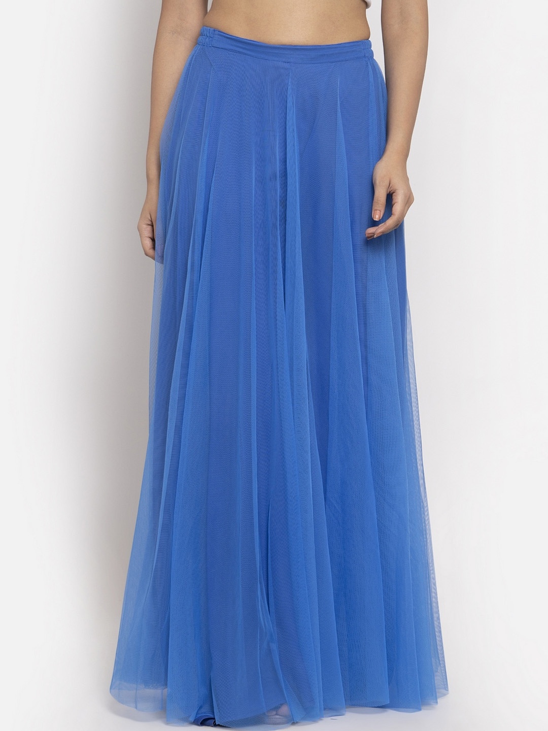 

Just Wow Women Blue Solid Flared Maxi Skirt